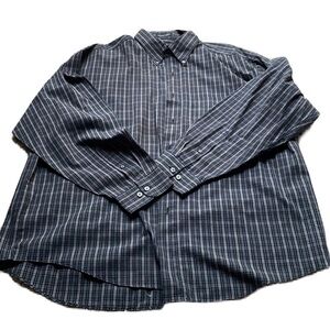 Van Heusen Xl wrinkle free stain resistant blue plaid shirt